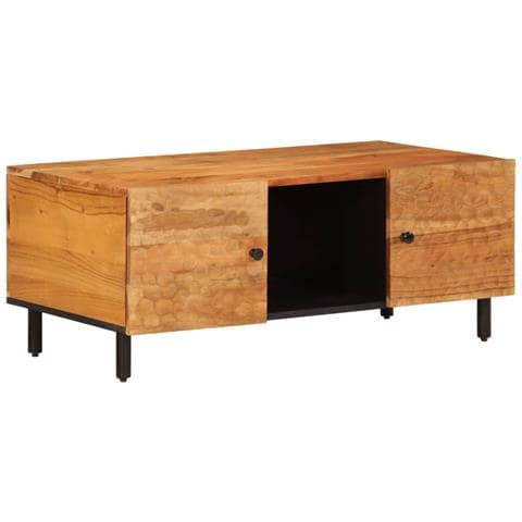 Tavolino 100x54x40 Cm In Legno Massello Di Acacia - Foto 2