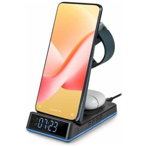 Sveglia e Caricabatterie Wireless All in One CL750IA e Luce Notturna Colore Nero - Foto 1