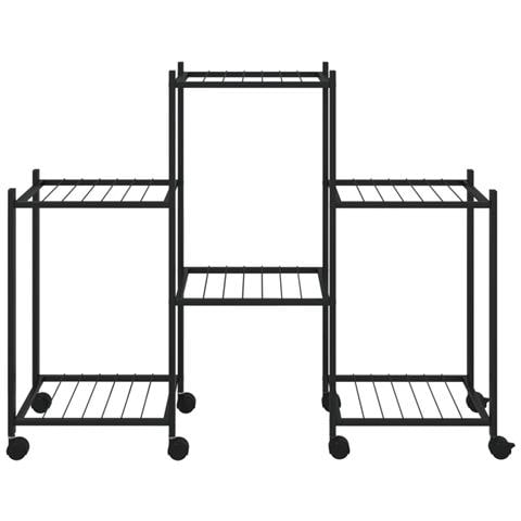 Portafiori Con Ruote 83x25x63,5 Cm Ferro Nero - Foto 3