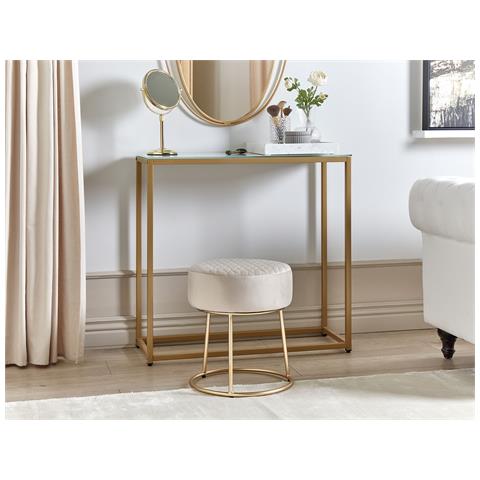 Sgabello Delco Velluto Beige Chiaro - Foto 1