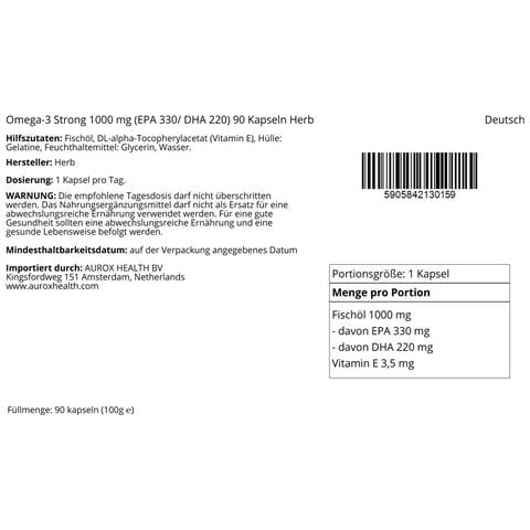 Omega-3 Strong 1000 Mg (epa 330 / Dha 220) 90 Capsule - Foto 2