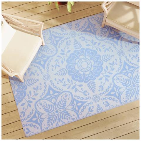 Tappeto Da Esterno Celeste 140x200 Cm In Pp - Foto 1