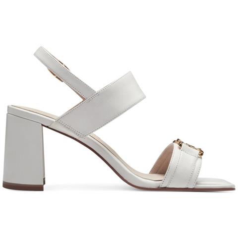 White Casual Open Sandals Sandali Pelle Scarpe Donna Bianco Eu 36, 1-28333-42 100 - Foto 3