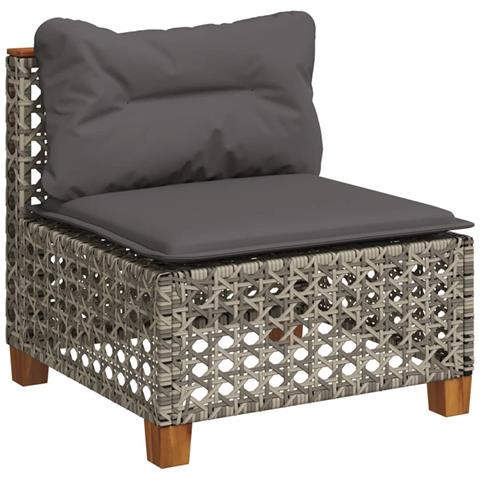 Set Divano da Giardino 10 pz con Cuscini Grigio in Polyrattan - Foto 9
