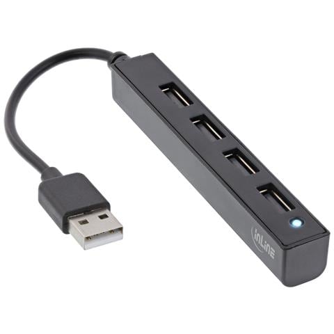Hub USB 2.0 a 4 porte, da USB-A maschio a 4x USB-A femmina, cavo 15cm - Foto 1