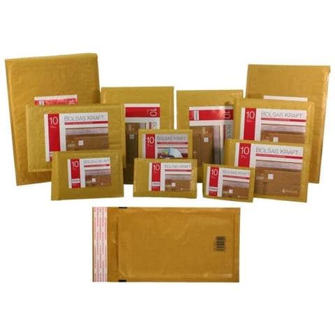 Borsa Imbottita Kraft N. 14 180x265mm - Rivestimento Interno In Foglio Di Bolle D'aria - Chiusura Autoadesiva - - Foto 1