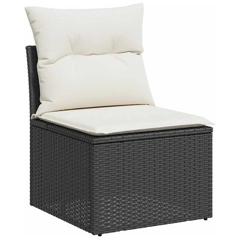 Set Divani Da Giardino 11 Pz Con Cuscini In Polyrattan Nero - Foto 3