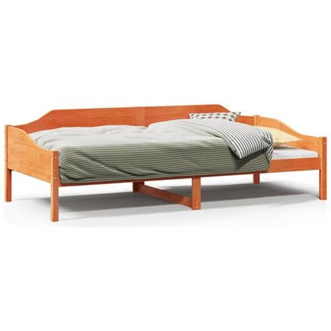 Letto Senza Materasso Marrone Cera 80x200 Cm Legno Di Pino - Foto 2