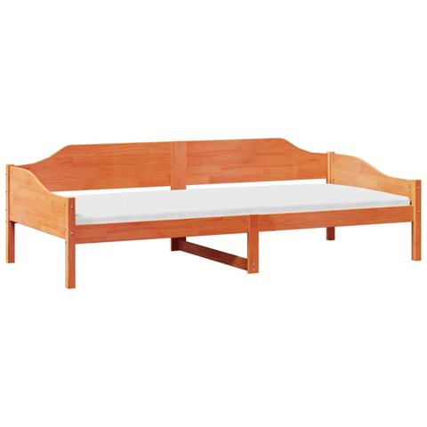 Letto Senza Materasso Marrone Cera 80x200 Cm Legno Di Pino - Foto 3