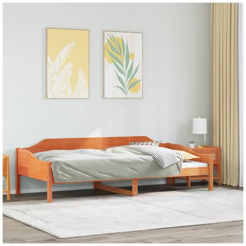 Letto Senza Materasso Marrone Cera 80x200 Cm Legno Di Pino - Foto 1