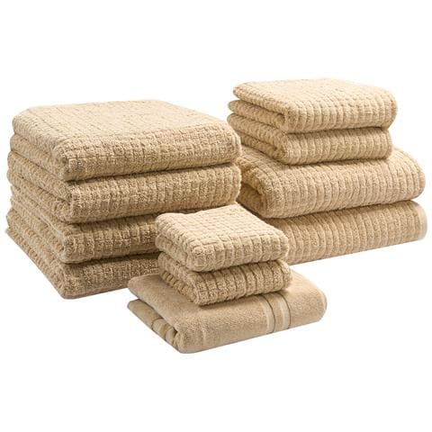 Set Di 11 Asciugamani Atai Cotone Beige Sabbia - Foto 2