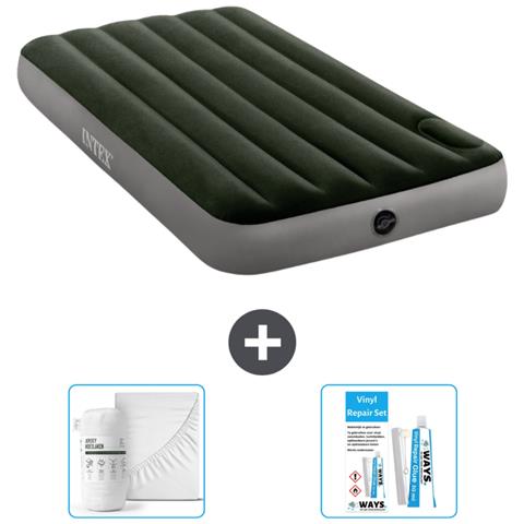 Set Materassino Gonfiabile - 191x99x25 Cm - Verde - Include Accessori Coordinati - Foto 1