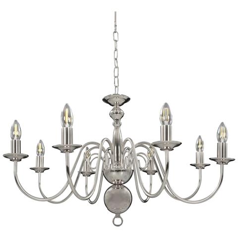 Lusso Casadino - Lampadario Argento Con 8 Lampadine E14 - Foto 1