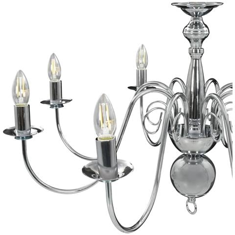 Lusso Casadino - Lampadario Argento Con 8 Lampadine E14 - Foto 8