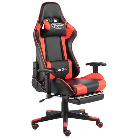 Lusso Casadino -  Sedia Da Gaming Girevole Con Poggiapiedi Rossa In Pvc - Foto 2