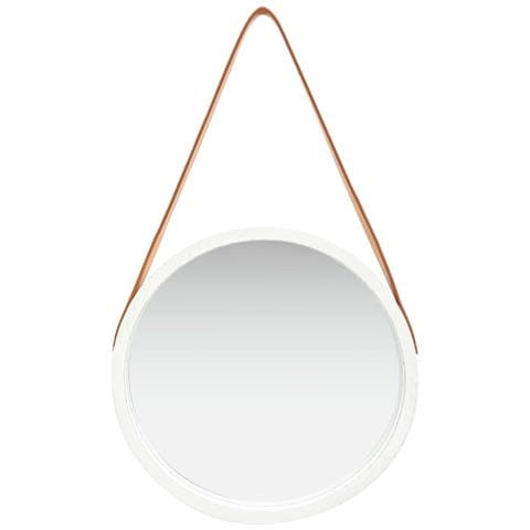 Specchio Da Parete Con Cinghia 40 Cm Bianco - Foto 1