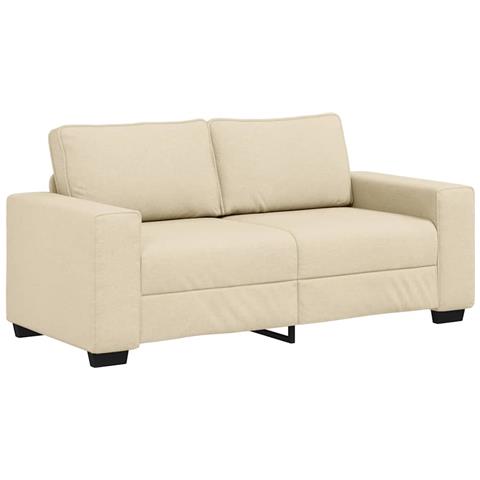 Divano a 2 Posti Crema 140 cm in Tessuto - Foto 1