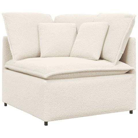 Modulo Angolare Divano Modulare con Cuscini Crema 100 cm - Foto 1