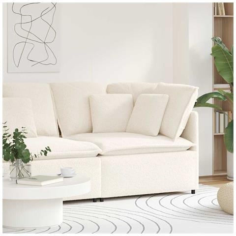 Modulo Angolare Divano Modulare con Cuscini Crema 100 cm - Foto 2