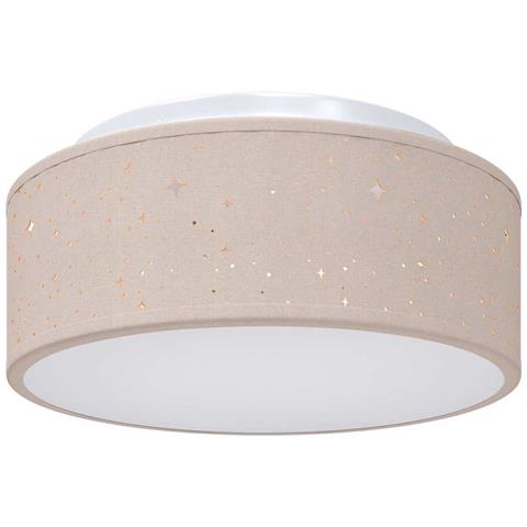 Lampade da soffitto con paralume stellato tortora Ø 30 cm tessuto E27 - Foto 1