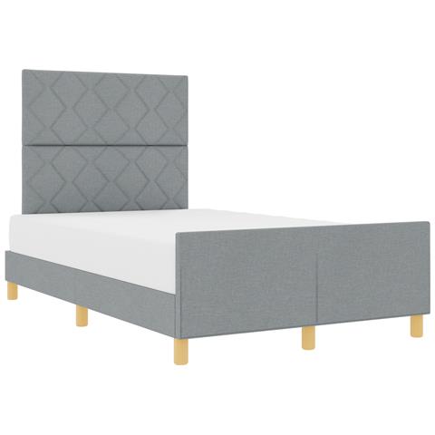 Letto in tessuto grigio chiaro  120x190 cm - Foto 1
