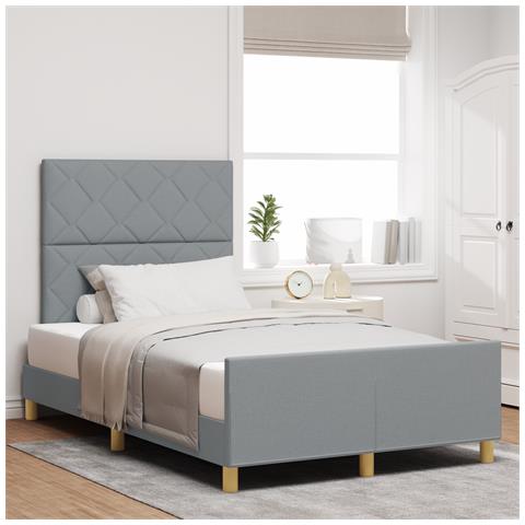 Letto in tessuto grigio chiaro  120x190 cm - Foto 2