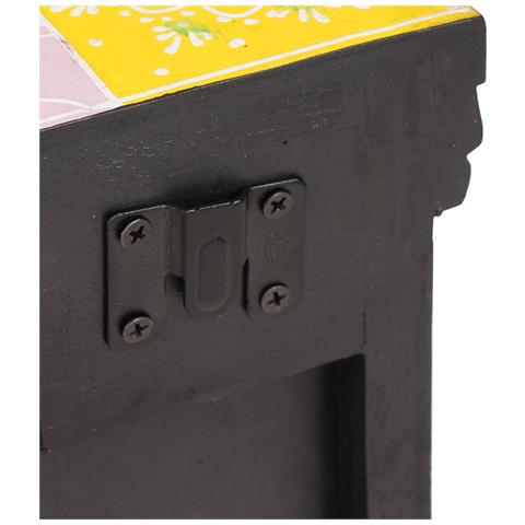 Comodino Multicolore 40x30x40 cm Legno Solido Mango - Foto 9