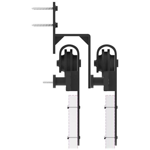 Kit di Binari per Porte Scorrevoli 366 cm Acciaio Nero - Foto 9