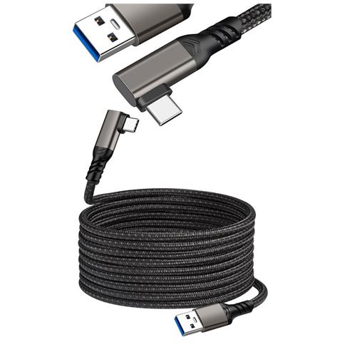 Cavo Vr Type-c Ad Angolo: Streaming Link Per Oculus Quest 2 E Dispositivi Usb-c 3m - Foto 2