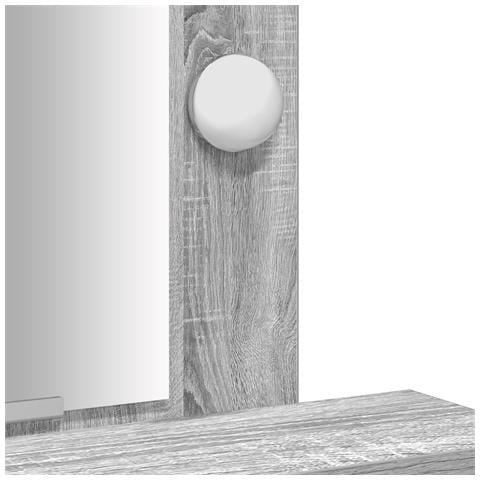 Toeletta  con luci LED Grigio Sonoma 50x41x140 cm - Foto 9