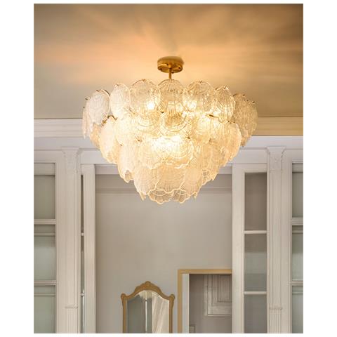 Lampadario Temash Vetro Ottone - Foto 1