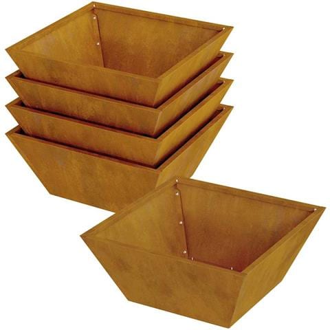 Vaso a Ciotola da Giardino 5 pcs Ruggine 40 x 40 x 15 cm - Foto 1