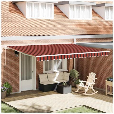 Tenda Retrattile Arancione e Marrone 450 x 300 cm Tessuto - Foto 2