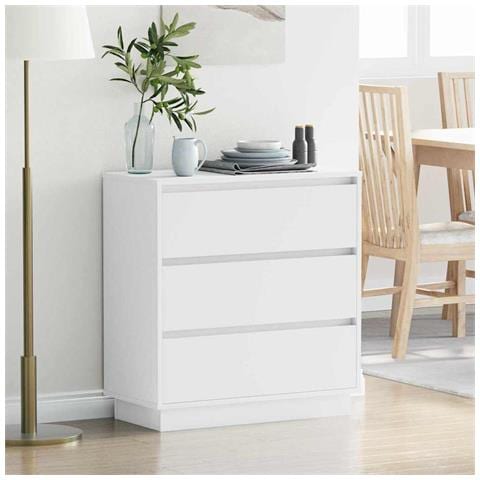 Armadio da Notte con Bianco 71 x 34.5 x 75 cm Legno multistrato - Foto 2