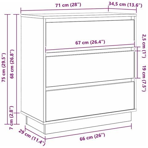 Armadio da Notte con Bianco 71 x 34.5 x 75 cm Legno multistrato - Foto 9