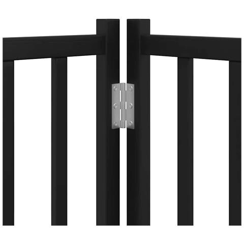 Cancello Cani Porta Pieghevole Nero 10 Pannelli 800 cm Pioppo - Foto 9
