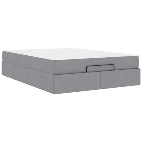 Struttura del letto Grigio chiaro 140 x 190 cm Tessuto - Foto 1