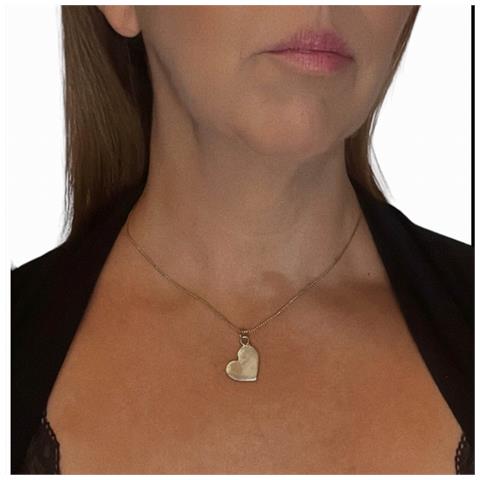 Catena Con Ciondolo A Forma Di Cuore Placcato Oro - Foto 2