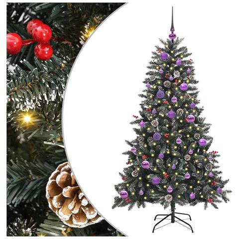 Albero di Natale artificiale con 150 LED Verde 150 cm - Foto 1