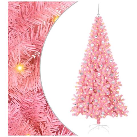 Albero di Natale con 300 LED con supporto Rosa 240 cm PVC - Foto 1