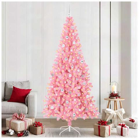 Albero di Natale con 300 LED con supporto Rosa 240 cm PVC - Foto 2