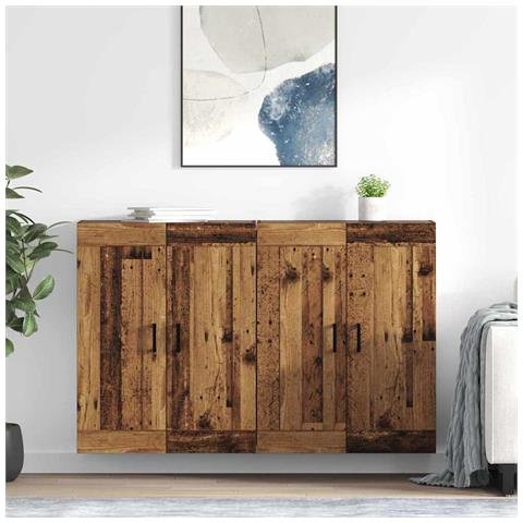 Mobile a muro 2 pcs Legno vecchio 69,5 x 34 x 90 cm - Foto 2