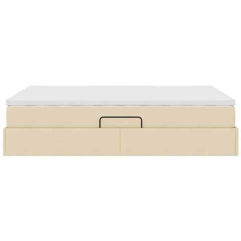Letto con contenitore e materasso Crema 140 x 190 cm Poliestere - Foto 9