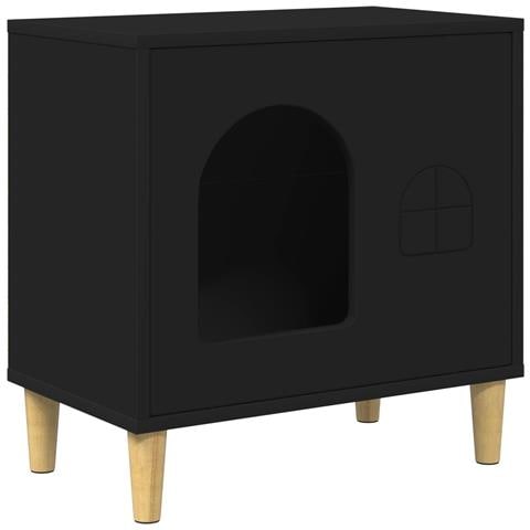 Casa per Gatti Nero 51 x 30 x 52 cm Legno multistrato - Foto 1