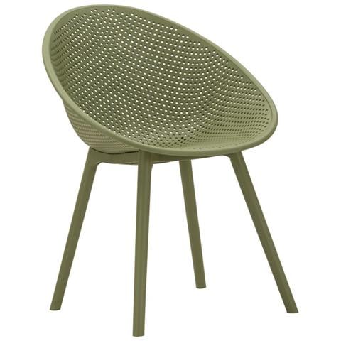 Sedia Ibiza In Plastica Verde Salvia — Set Di 2 Pezzi - Foto 1