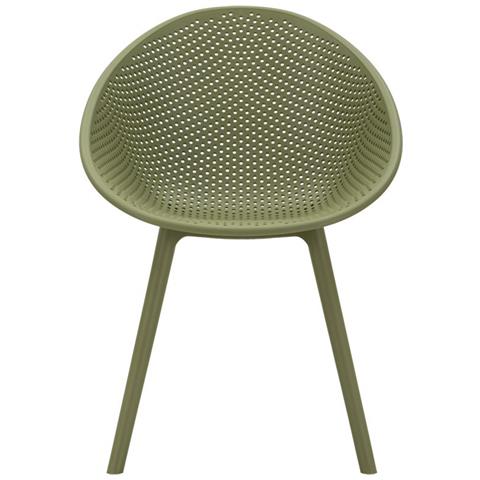 Sedia Ibiza In Plastica Verde Salvia — Set Di 2 Pezzi - Foto 2