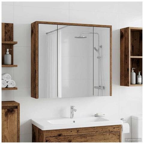 Mobiletto per specchio da bagno Legno vecchio - Foto 2