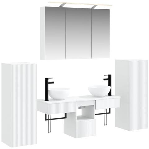 Set di mobili per il bagno Montaggio a parete 6 pcs Bianco - Foto 1