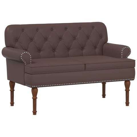 Loveseat con bottoni imbottiti Marrone 120 x 65 x 77 cm - Foto 1