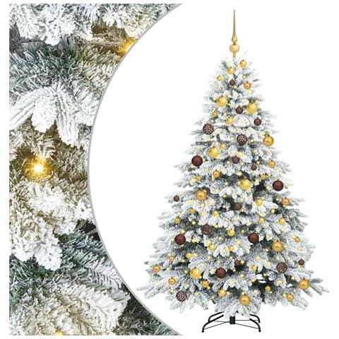 Albero di Natale artificiale con 300 LED Bianco 180 cm PE e PVC - Foto 1
